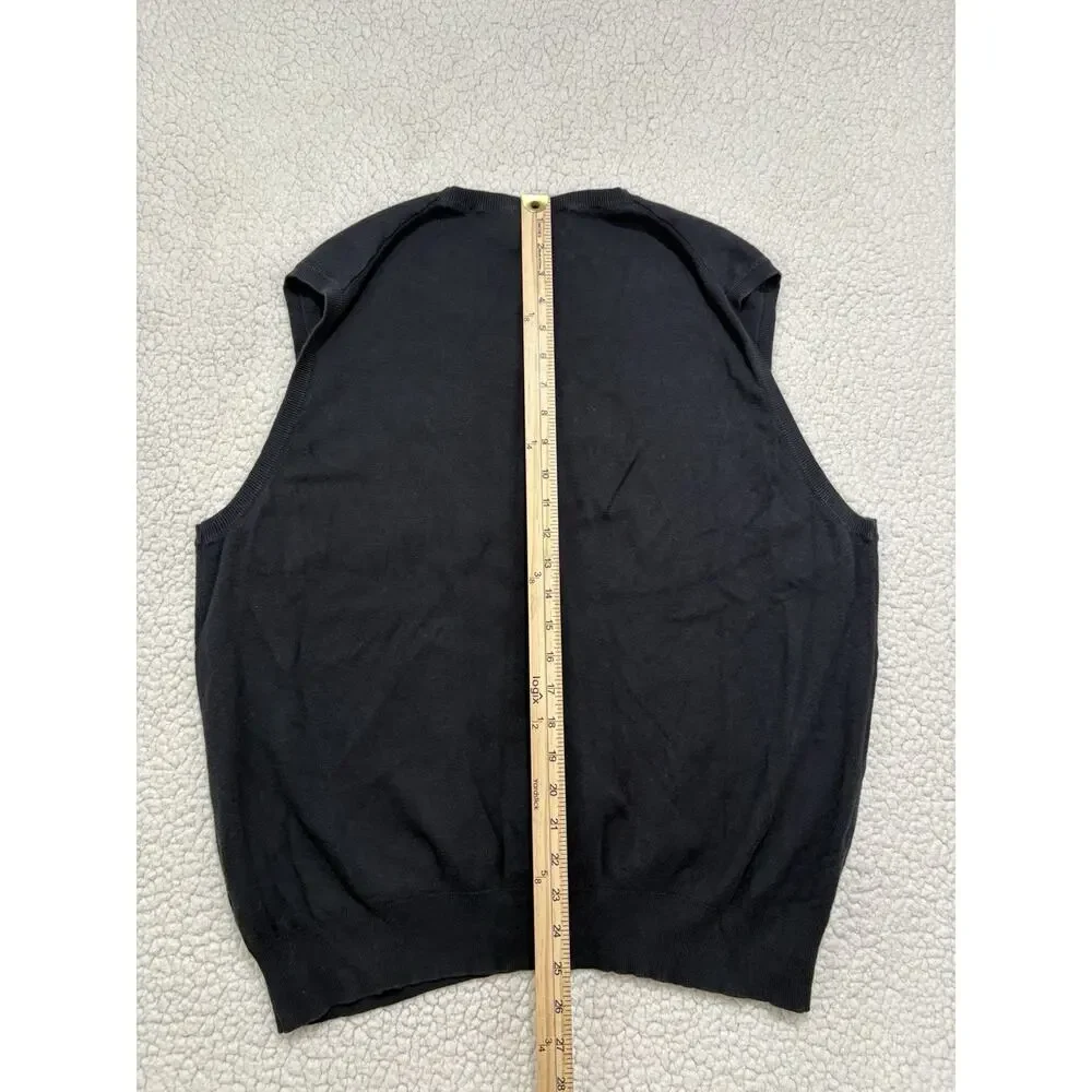 Polo Ralph Lauren Mens Black‎ V Neck Pima Cotton Sweater Vest Size XXL Red Pony